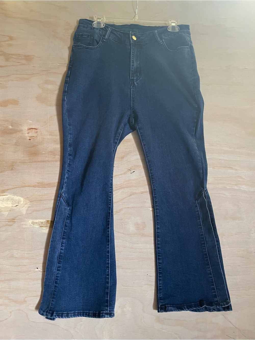 Dark Blue Flare Jeans for Women - Classic High-Rise Fit